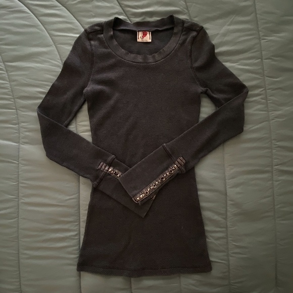 RARE Vintage Free People Studded Cuff Thermal - Picture 4 of 4